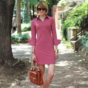 Ellie Kai Geometric Print Shirt Dress, Sz 0